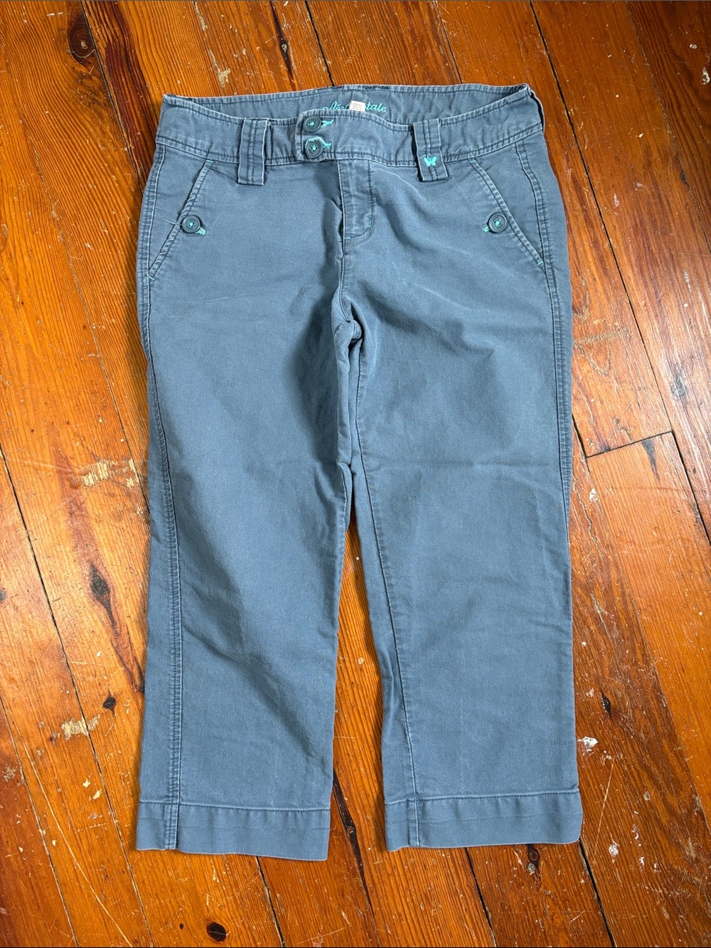 Vintage Y2K Aeropostale Slate Blue Cropped Pants Cotton Size 9/10